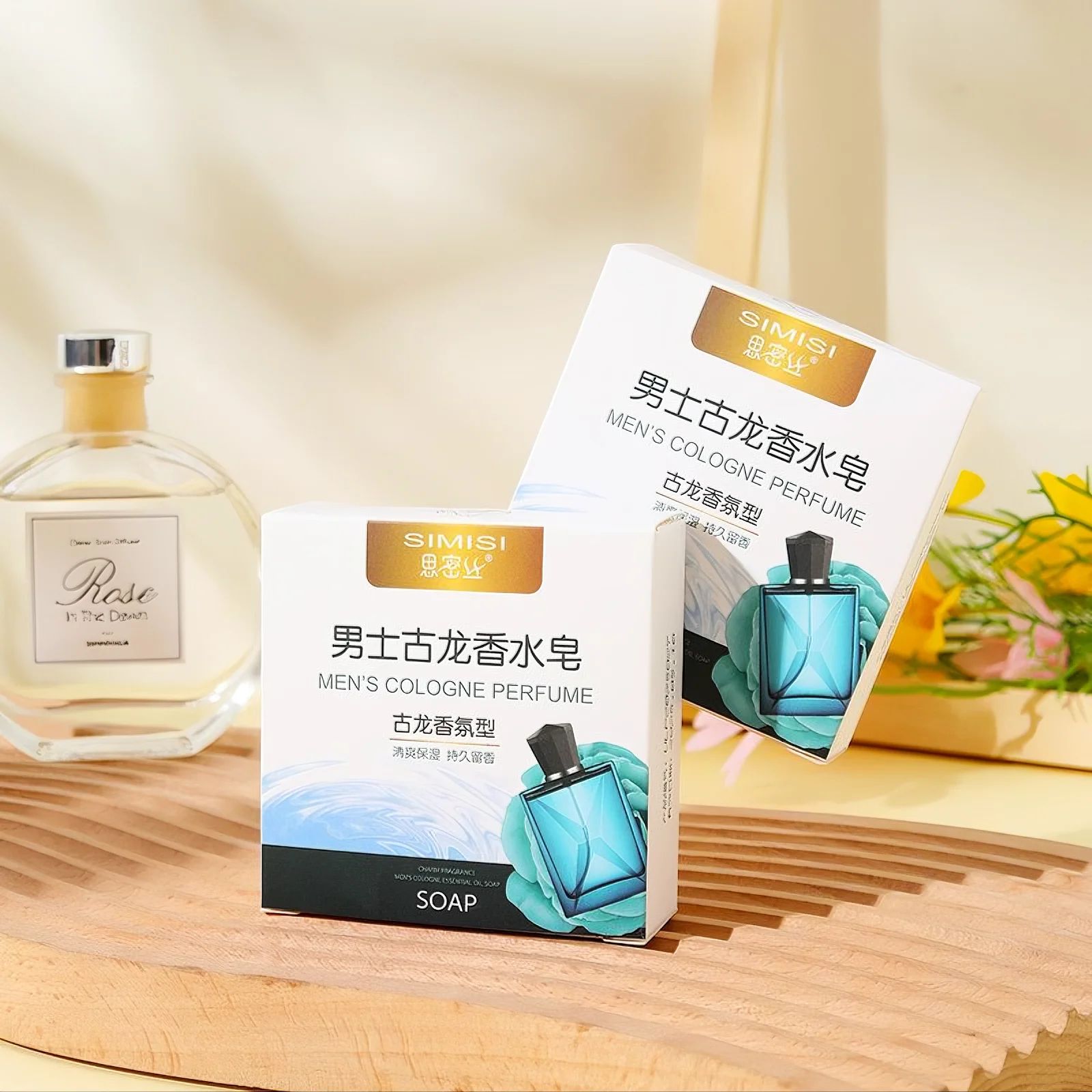 （6pcs+3pcs）cologne Soap Set Perfume Soap Wash Face Soap Wash Body Soap Man Soap Men Soap Fresh Refreshing Clears Pores Srink Pores Remove Acnes Free Gift Soap Bag Rich Lather No Waste Of Soap