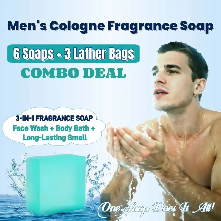 （6pcs+3pcs）cologne Soap Set Perfume Soap Wash Face Soap Wash Body Soap Man Soap Men Soap Fresh Refreshing Clears Pores Srink Pores Remove Acnes Free Gift Soap Bag Rich Lather No Waste Of Soap