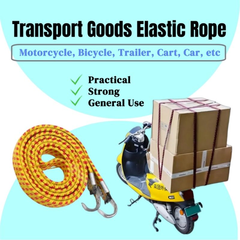 Motorcycle Transport Goods Heavy Duty Elastic Rope 1.5m Super Strong Cargo Tie Down , Bicycle, Car ,Cart, & Trailer Lashing Straps Essential Logistics & Delivery Accessories Truck & Boda Tie Downs