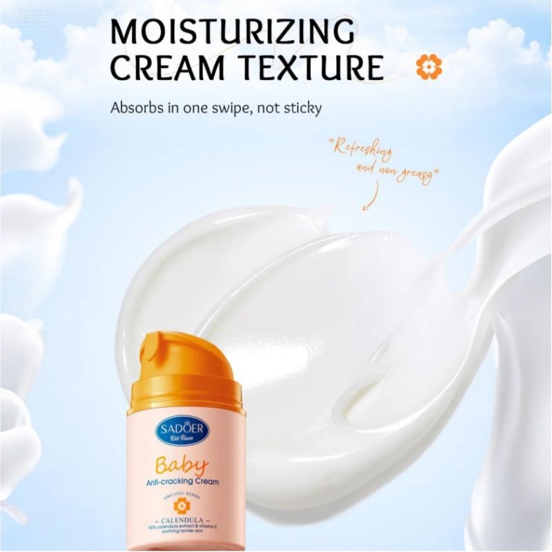 Calendula Baby Cream Sadoer Skin Care Set Sooth Tender Skin Child Skincare Child Cream Face Cream Vitamin E Moisturise Anti-crack Body Cream Prevent Redness Cracking Sooth Care Delicate Soft Smooth