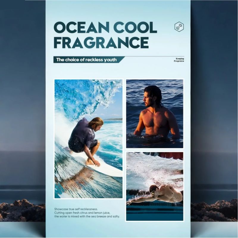 (4pcs free gift) SADOER 500ml Men's Body Wash OCEAN COOL  Amino Acid Clean gently Nourishing skin Moisturizing Fragrance Shower Gel remove dirt Remove mites