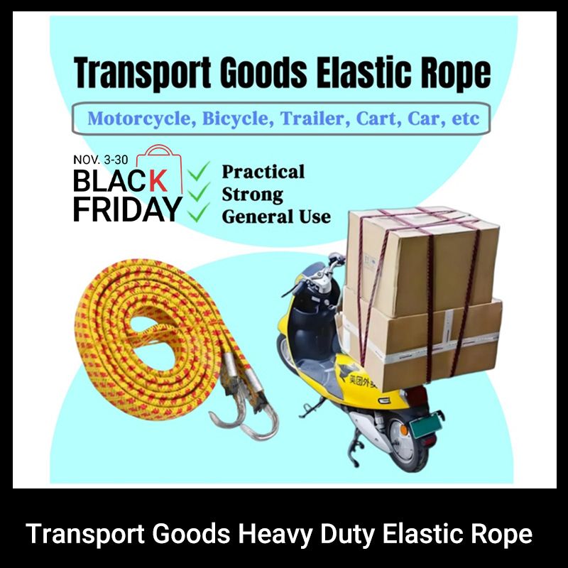 Motorcycle Transport Goods Heavy Duty Elastic Rope 1.5m Super Strong Cargo Tie Down , Bicycle, Car ,Cart, & Trailer Lashing Straps Essential Logistics & Delivery Accessories Truck & Boda Tie Downs