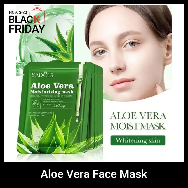 SADOER aloe vera face mask -sadoer skin care set natural plants - moisturize hydrating brightening whitening acne treatment | firming anti-wrinkle deeply nourish smooth anti-dark repair skin