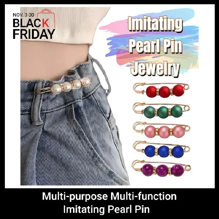 5PCS Multi-purpose Multi-function Imitating Pearl Pin Jewelry, Waist Reduction,pearl Brooch Fixed Girth,decorating Various Clothes/trousers/shirt/dress/sweater/shawl/pant /scarves/jackets/hats/handbag