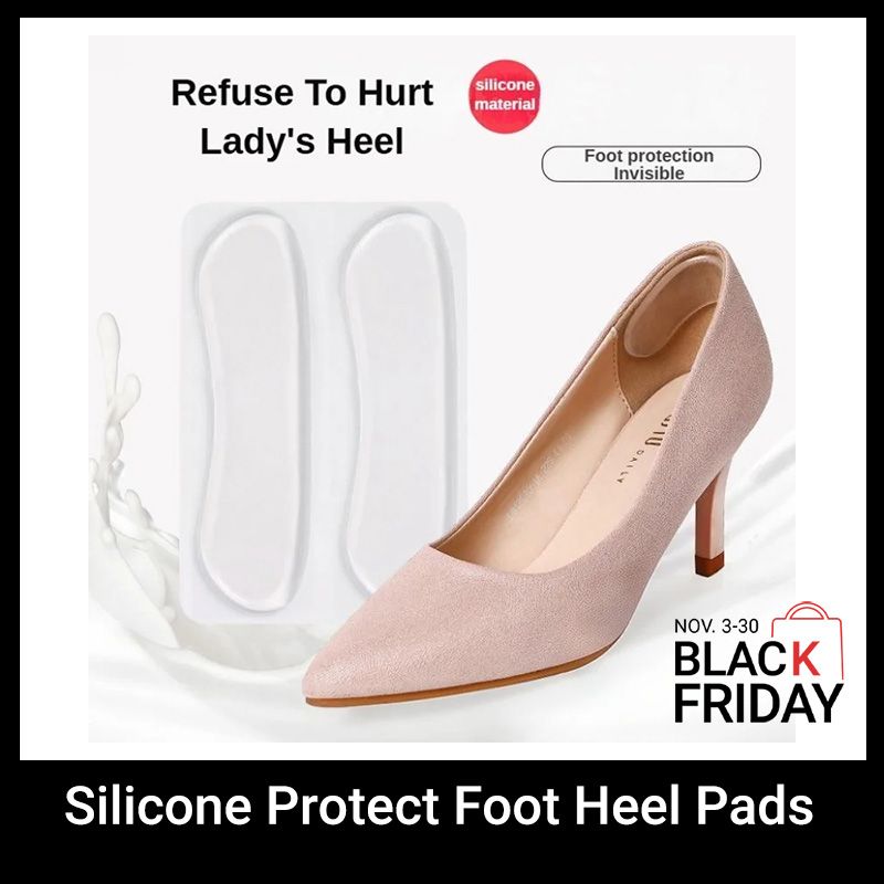 Ultra-soft Silicone Heel Pads Foot Pads Heel Protector Stops Foot Heel Blisters Prevents Skin Rubbing Raw Reusable Cushion Long-lasting Foot Protection Heel Pain Women Shoe Adjust Shoe Size