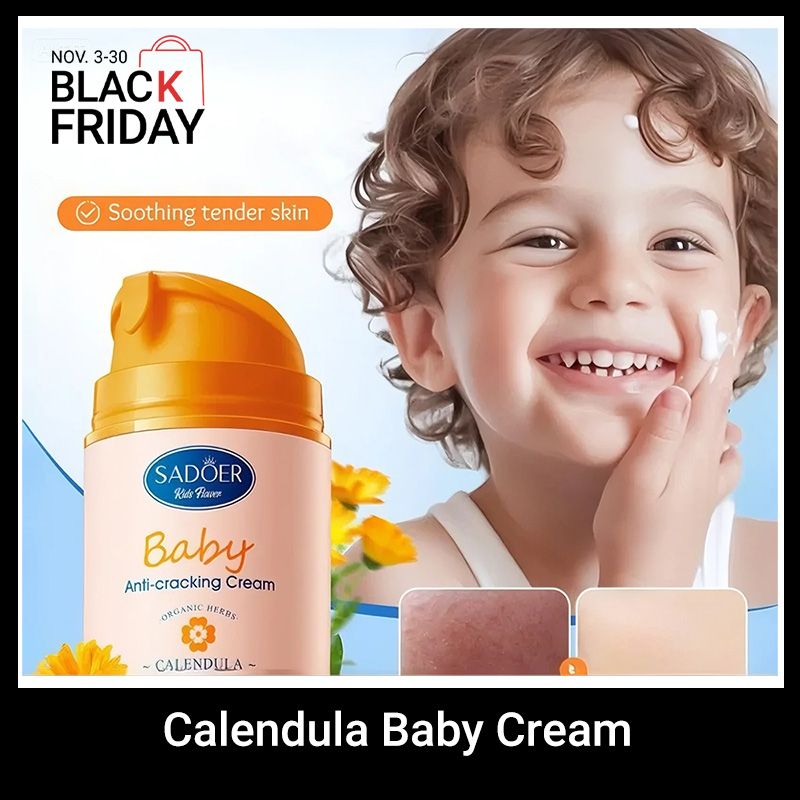 Calendula Baby Cream Sadoer Skin Care Set Sooth Tender Skin Child Skincare Child Cream Face Cream Vitamin E Moisturise Anti-crack Body Cream Prevent Redness Cracking Sooth Care Delicate Soft Smooth