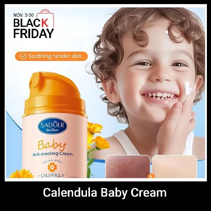 Calendula Baby Cream Sadoer Skin Care Set Sooth Tender Skin Child Skincare Child Cream Face Cream Vitamin E Moisturise Anti-crack Body Cream Prevent Redness Cracking Sooth Care Delicate Soft Smooth