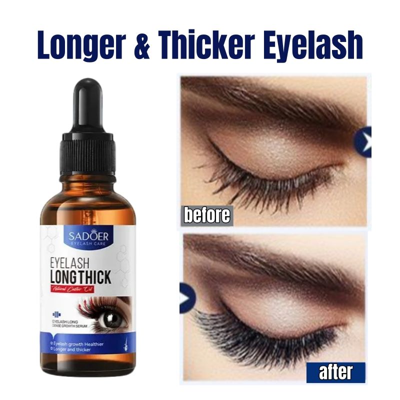 SADOER Natural Eyelash Serum Longer Eyelashes Thicker Eyelashes Fuller Eyelashes Eyelash Serum Lash Growth Serum Eyelash Growth Oil Lash Enhancer Lash Growth Treatment  Volumizing Lash Serum 30ml