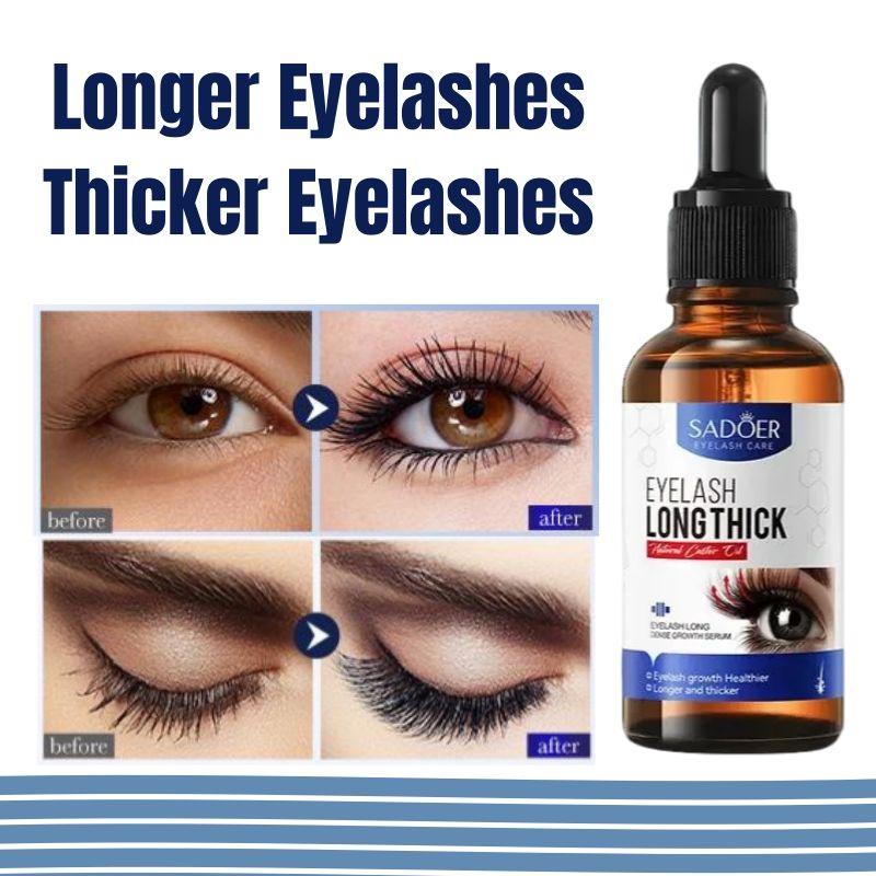 SADOER Natural Eyelash Serum Longer Eyelashes Thicker Eyelashes Fuller Eyelashes Eyelash Serum Lash Growth Serum Eyelash Growth Oil Lash Enhancer Lash Growth Treatment  Volumizing Lash Serum 30ml