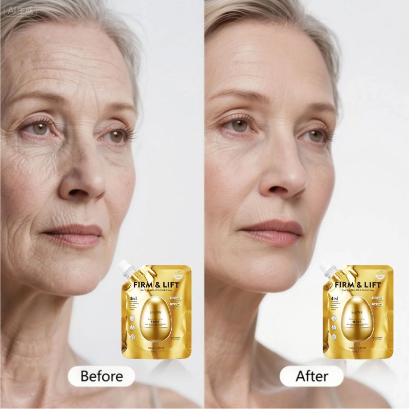 SADOER Anti-Wrinkle Face Cream Yeast Collagen Wrinkle-reducing egg shell veil cream Vitamin E Skincare Set Deep Hydration Mature Aging Skin Care Kit Reduce Fine Lines Firms Face Formulated Dry Climate