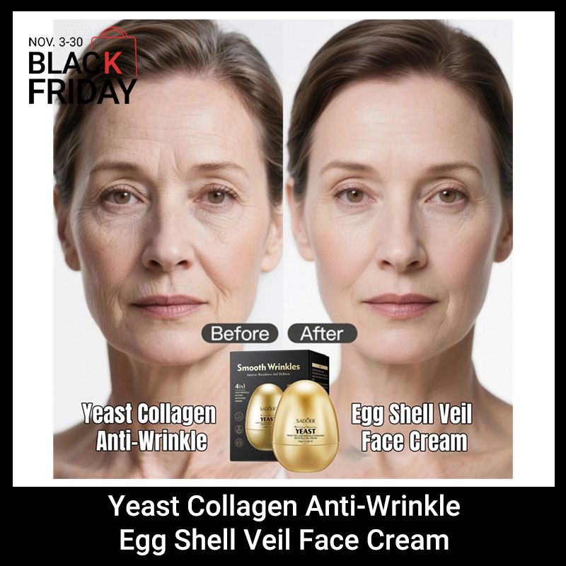 SADOER Anti-Wrinkle Face Cream Yeast Collagen Wrinkle-reducing egg shell veil cream Vitamin E Skincare Set Deep Hydration Mature Aging Skin Care Kit Reduce Fine Lines Firms Face Formulated Dry Climate
