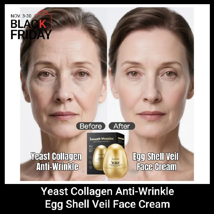 SADOER Anti-Wrinkle Face Cream Yeast Collagen Wrinkle-reducing egg shell veil cream Vitamin E Skincare Set Deep Hydration Mature Aging Skin Care Kit Reduce Fine Lines Firms Face Formulated Dry Climate