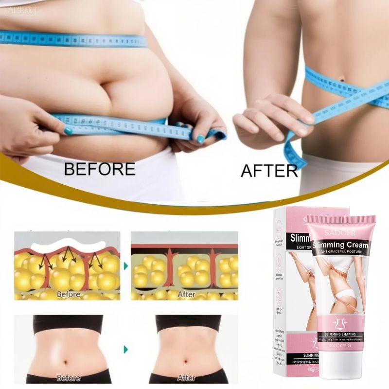 SADOER Slimming Cream Lose Weight Slim Cream Management Fat Burning Body Shaping Thigh & Belly Fat Fast Acting Weight Loss Cellulite Treatment Natural Extract Firming Cream