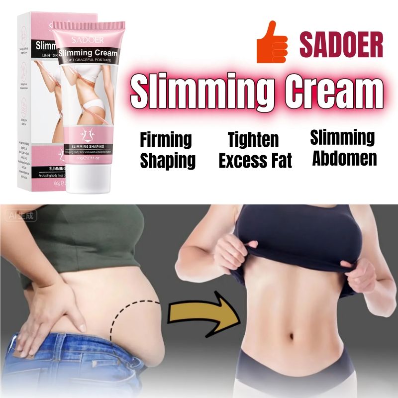 SADOER Slimming Cream Lose Weight Slim Cream Management Fat Burning Body Shaping Thigh & Belly Fat Fast Acting Weight Loss Cellulite Treatment Natural Extract Firming Cream