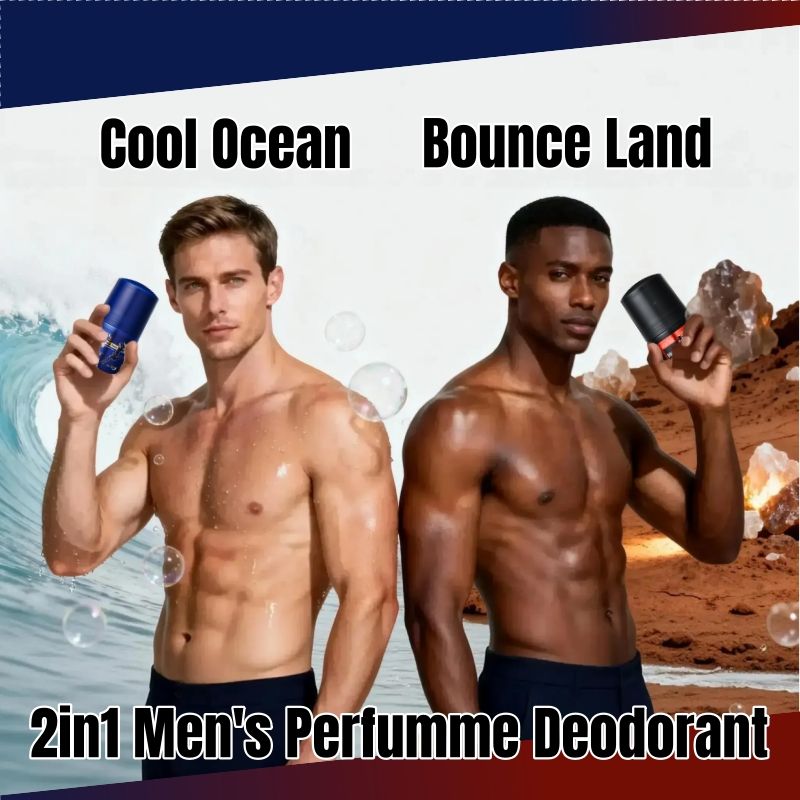 2pcs SADOER 2in1 men's perfume man deodorant stop sweating bead fluid- fresh cool sports perfume | cool ocean scent | oriental fragrance 48H long lasting anti sweat deodorizing refresh fragrant charm