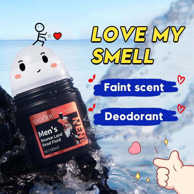 2pcs SADOER 2in1 men's perfume man deodorant stop sweating bead fluid- fresh cool sports perfume | cool ocean scent | oriental fragrance 48H long lasting anti sweat deodorizing refresh fragrant charm