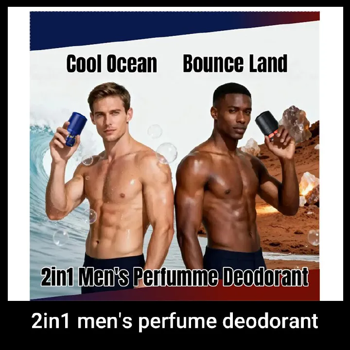2pcs SADOER 2in1 men's perfume man deodorant stop sweating bead fluid- fresh cool sports perfume | cool ocean scent | oriental fragrance 48H long lasting anti sweat deodorizing refresh fragrant charm