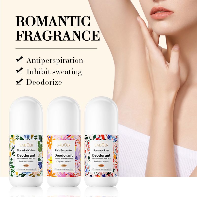3pcs floral ladies perfume - women perfume deodorant antiperspirant roll-on | fresh cool 48h long lasting flower fragrance | romantic rose scent | deodorizing refresh fragrant charm confidence elegant