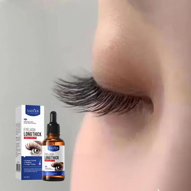 SADOER Natural Eyelash Serum Longer Eyelashes Thicker Eyelashes Fuller Eyelashes Eyelash Serum Lash Growth Serum Eyelash Growth Oil Lash Enhancer Lash Growth Treatment  Volumizing Lash Serum 30ml