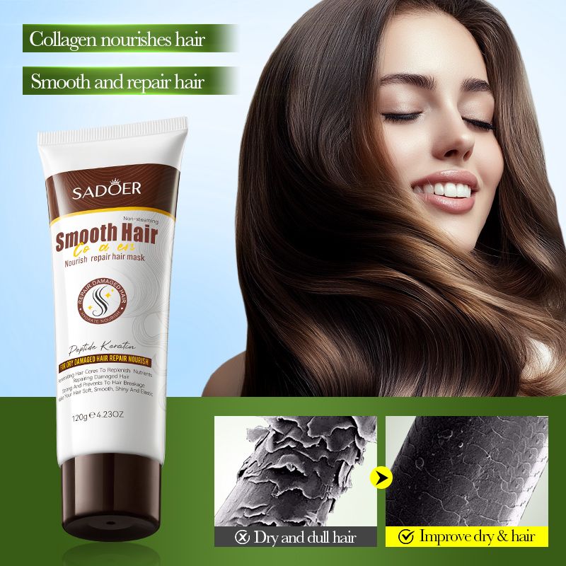 SADOER Hair Care Hair Oil Hair Mask Strong Healthy Smooth Hair Well-oiled Thick With No Breakage Never Gets Tangled Easy To Comb No Split Ends Or Dryness
