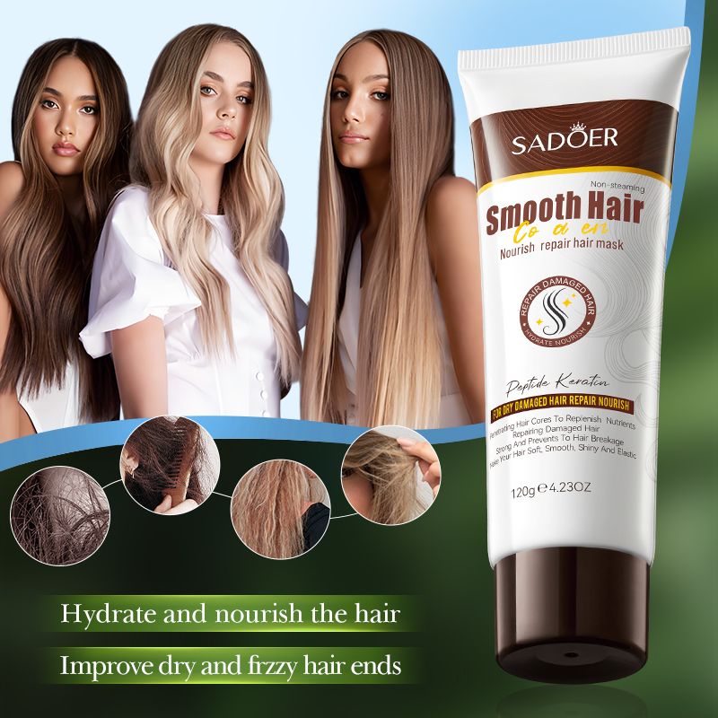 SADOER Hair Care Hair Oil Hair Mask Strong Healthy Smooth Hair Well-oiled Thick With No Breakage Never Gets Tangled Easy To Comb No Split Ends Or Dryness