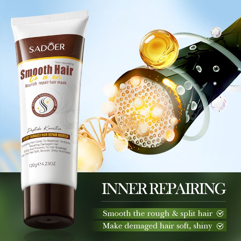 SADOER Hair Care Hair Oil Hair Mask Strong Healthy Smooth Hair Well-oiled Thick With No Breakage Never Gets Tangled Easy To Comb No Split Ends Or Dryness
