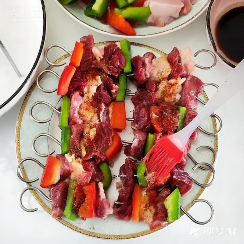 Air Fryer Grill & Rack Set Grill Gridiron Home Griller BBQ Grill Barbecue Grill Veggies Rust Proof Stainless Steel Skewer Rack 24pcs Skewer Grill Hanging Circular Oven Grill Rack Meet Beef Chicken