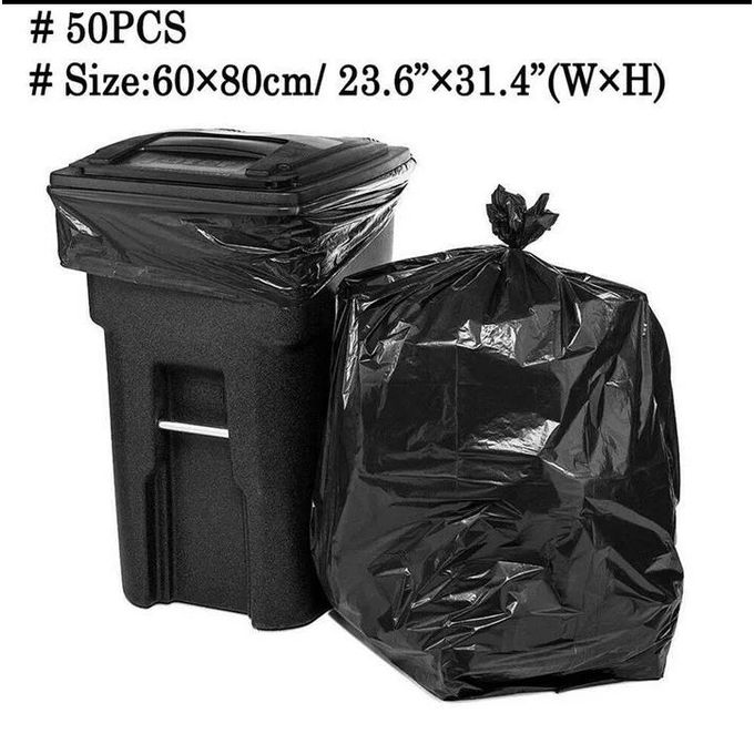 50 Pcs Black Trash Bags Garbage Bags Bin Liners