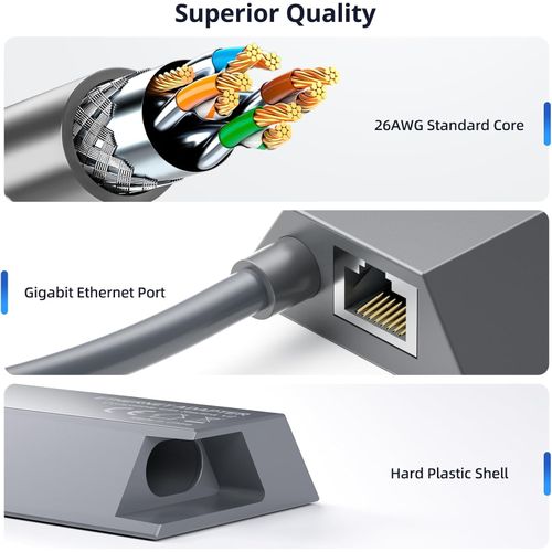 Starlink Ethernet Adapter For Gen2/V2, Compatible For Starlink Standard Rectangular Dish V2, Wired External Network Fast & Stable Connection