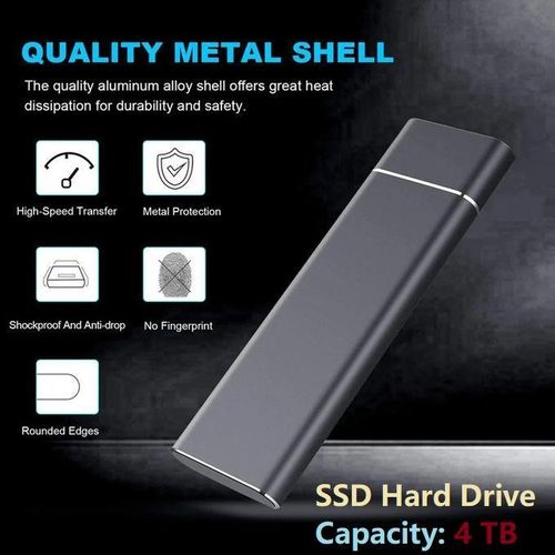 4TB External SSD High Speed Portable Solid State Drive for Laptop PC and Mac, Fast Data Transfer Reliable Storage Solution