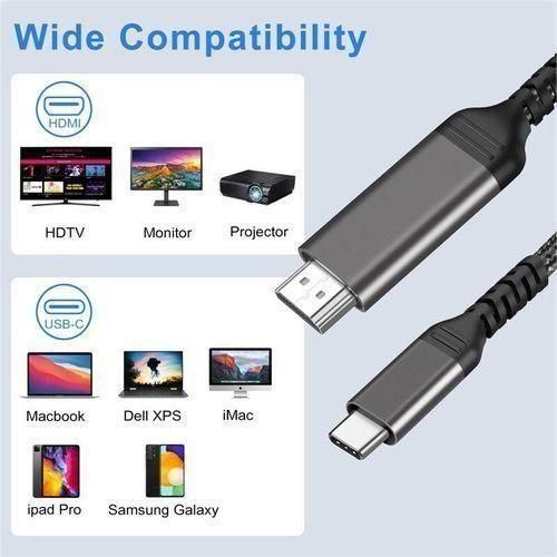 USB Type C to HDMI Adapter Converter for Laptop Smartphone and Tablet, 4K Video Output, Plug and Play Display Adapter for Presentations