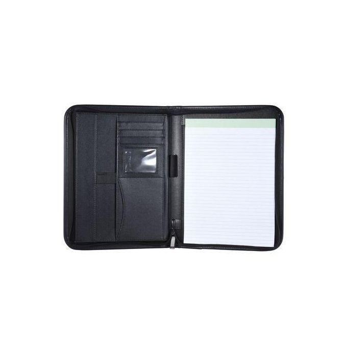 Professional Business Portfolio Folder Leather Zippered Closure