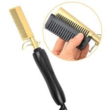 Hot Comb  PLUS WIG CAP Multi-Functional Hair Straightener, Electric Heating Comb Hair Straightener  (Black Gold)