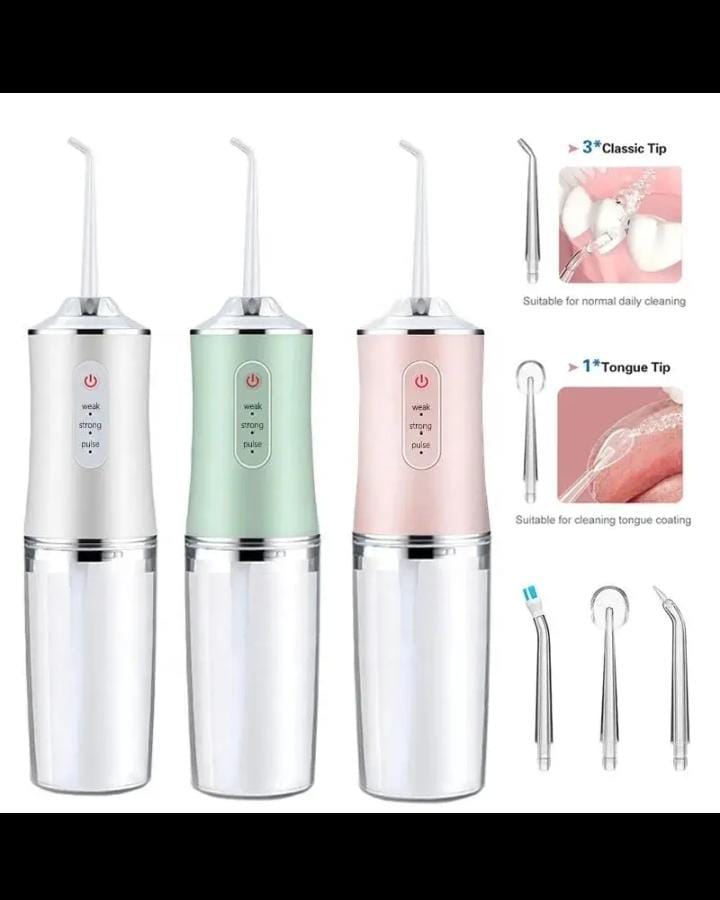NEW Electric Oral Irrigator Cordless,USB Rechargeable Dental Water Flosser with 4 Nozzles and 3 Pressure Modes,Teeth Cleaning and Whitening 4 Jet Tip IPX7 Waterproof Teeth Cleaner