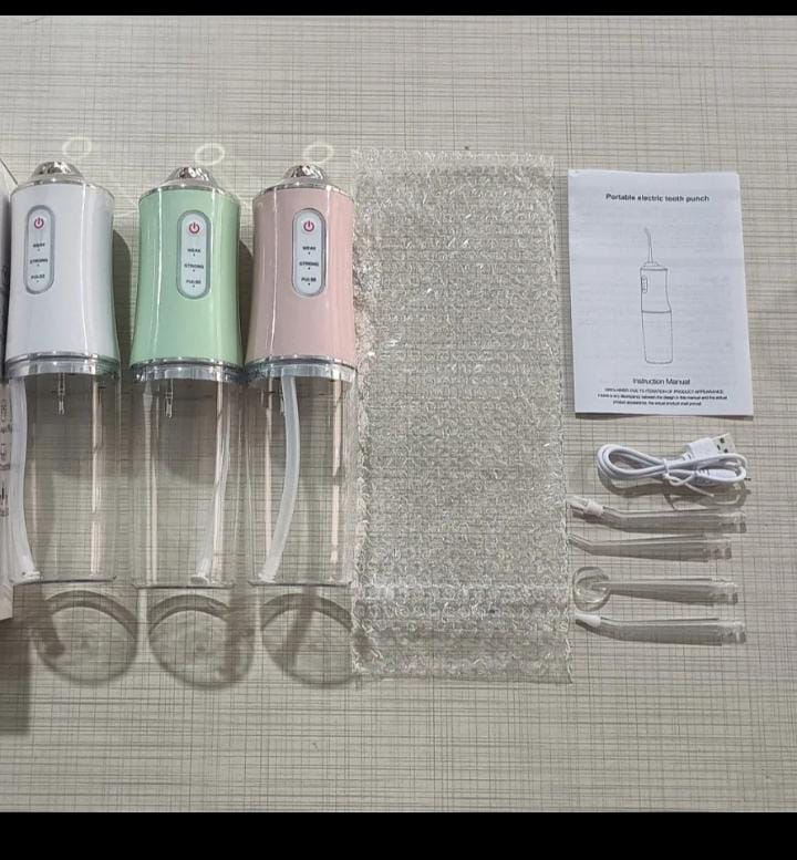 NEW Electric Oral Irrigator Cordless,USB Rechargeable Dental Water Flosser with 4 Nozzles and 3 Pressure Modes,Teeth Cleaning and Whitening 4 Jet Tip IPX7 Waterproof Teeth Cleaner