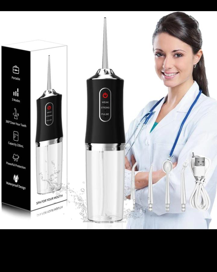 NEW Electric Oral Irrigator Cordless,USB Rechargeable Dental Water Flosser with 4 Nozzles and 3 Pressure Modes,Teeth Cleaning and Whitening 4 Jet Tip IPX7 Waterproof Teeth Cleaner