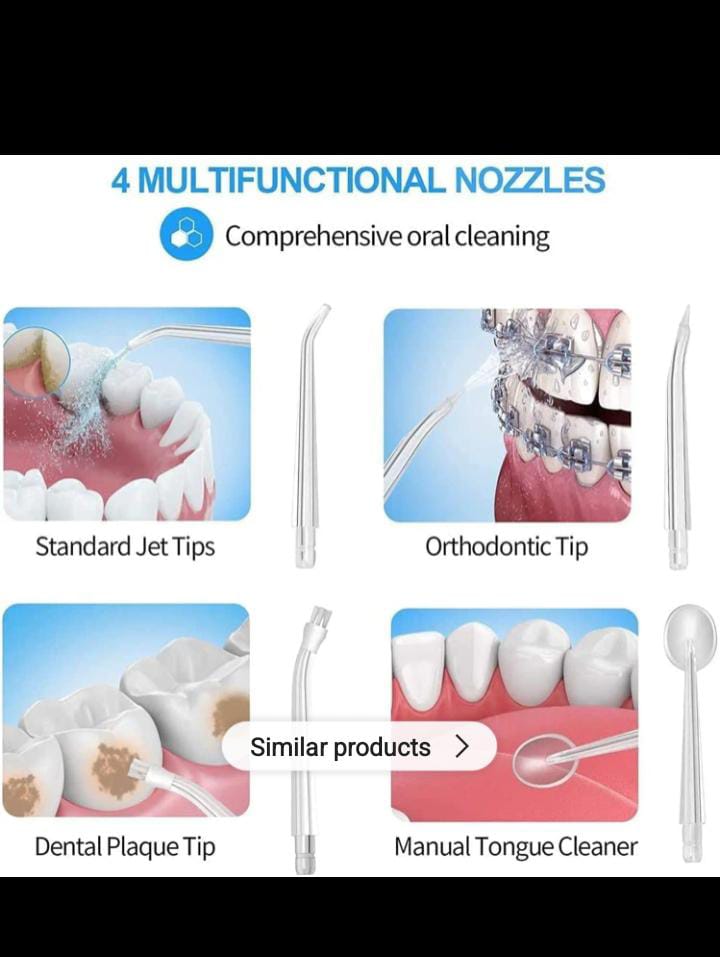 NEW Electric Oral Irrigator Cordless,USB Rechargeable Dental Water Flosser with 4 Nozzles and 3 Pressure Modes,Teeth Cleaning and Whitening 4 Jet Tip IPX7 Waterproof Teeth Cleaner