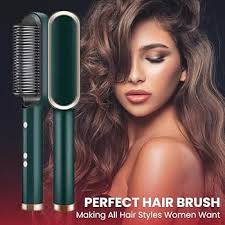 Professional Hair Straightener Comb, 5 Temperature PTC Fast Heating Electric Comb Straightener for Women and Men, Ceramic Hair Styler Machine Suction Cup
