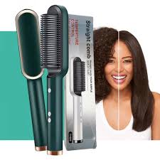 Professional Hair Straightener Comb, 5 Temperature PTC Fast Heating Electric Comb Straightener for Women and Men, Ceramic Hair Styler Machine Suction Cup