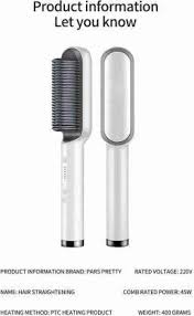Professional Hair Straightener Comb, 5 Temperature PTC Fast Heating Electric Comb Straightener for Women and Men, Ceramic Hair Styler Machine Suction Cup