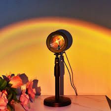 16 colours  Sunset Projection led lamp,360 Degree Rotation Projection Lamp，Sunset red Night Light Projector Led Light，Romantic Projector for Home Party Living Room Bedroom Decor
