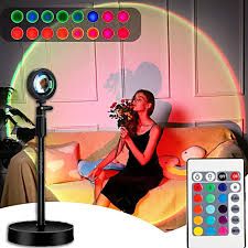 16 colours  Sunset Projection led lamp,360 Degree Rotation Projection Lamp，Sunset red Night Light Projector Led Light，Romantic Projector for Home Party Living Room Bedroom Decor