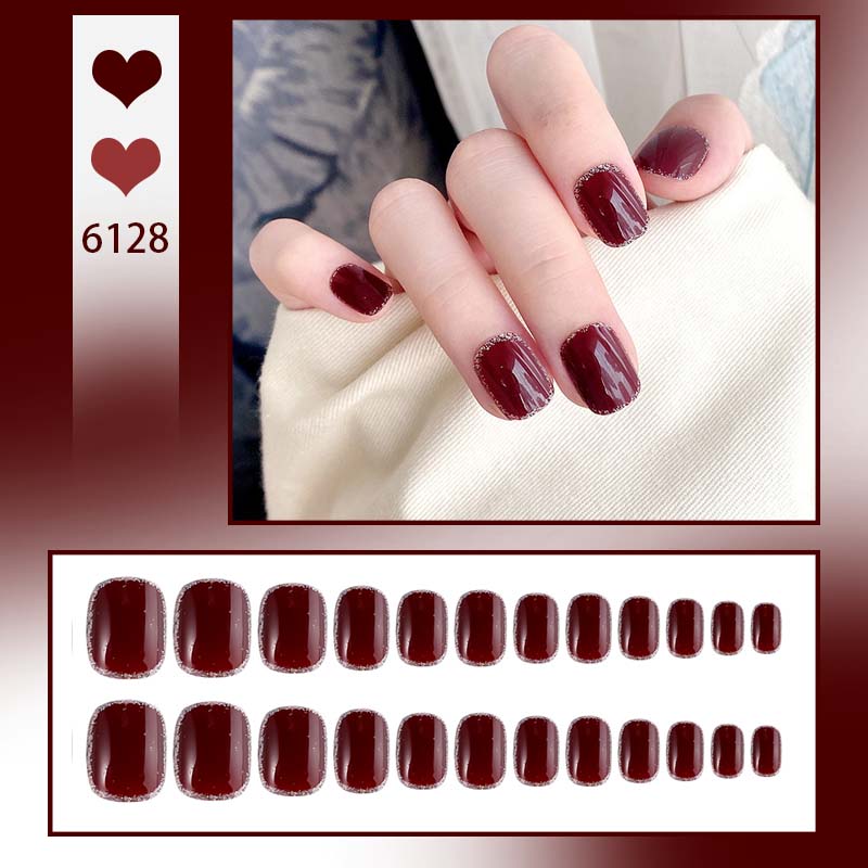 New 24 Pieces Short Plastic Art Fake Nails - Press-On Reusable Full Cover False Nail Tips for Nail Art Decoration