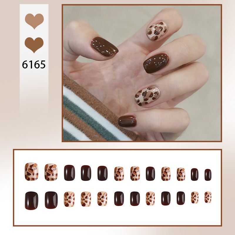 New 24 Pieces Short Plastic Art Fake Nails - Press-On Reusable Full Cover False Nail Tips for Nail Art Decoration