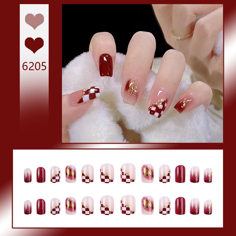 New 24 Pieces Short Plastic Art Fake Nails - Press-On Reusable Full Cover False Nail Tips for Nail Art Decoration