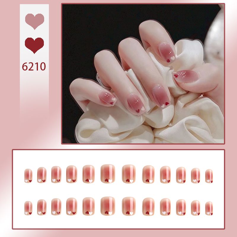 New 24 Pieces Short Plastic Art Fake Nails - Press-On Reusable Full Cover False Nail Tips for Nail Art Decoration