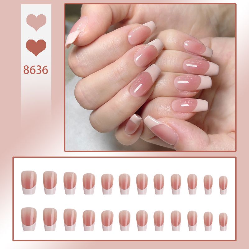 24PCS/Set Designer Artificial Nails - False Nail Tips with Glue, Press-On Nails, Nail Art Tools and Accessories