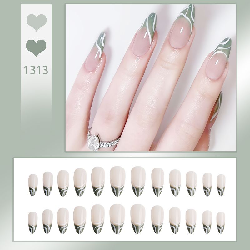 24 PCS Reusable Press-On Nails Kit - Full Cover False Nail Tips with Jelly Stickers, Easy to Apply, Long-Lasting, Perfect for Makeup Accessories