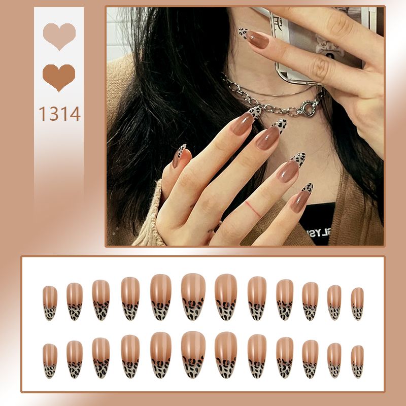 24 PCS Reusable Press-On Nails Kit - Full Cover False Nail Tips with Jelly Stickers, Easy to Apply, Long-Lasting, Perfect for Makeup Accessories