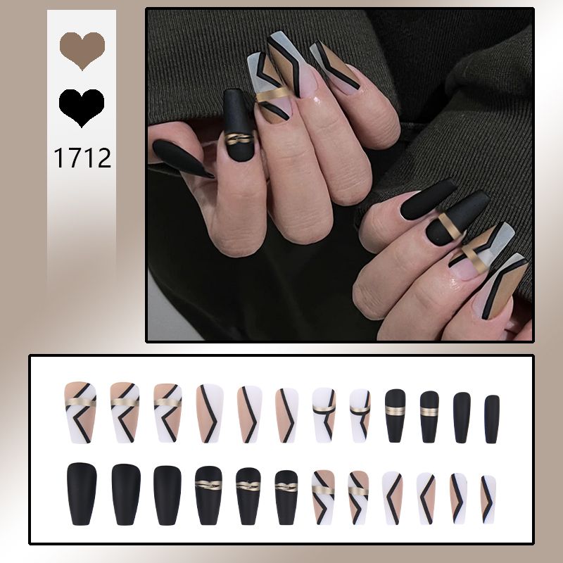 24 PCS Mechanical Wearable Nail Kit - High-Quality Fake Nails with Liquid Glue, Quick Application, Durable, Stylish Design, Perfect for Any Occasion, Salon Alternative, Fits All Nail Sizes